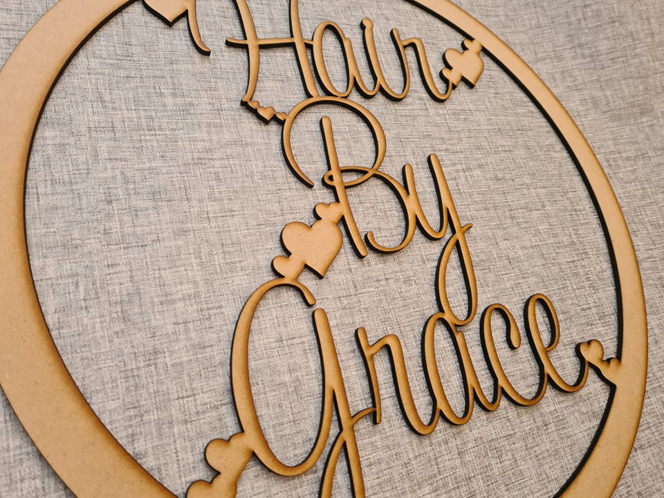 Wooden MDF Personalised Custom Hoop 3mm and 6mm, 4 sizes