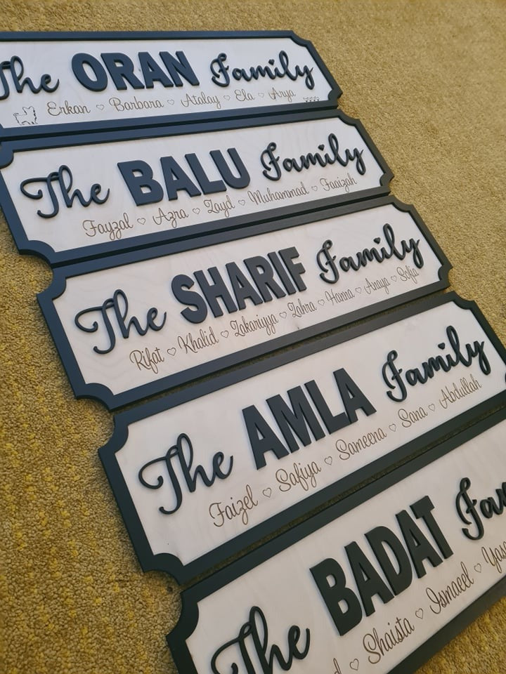 The Surname Family with names | Street sign 3D look | personalised wall mount | new style