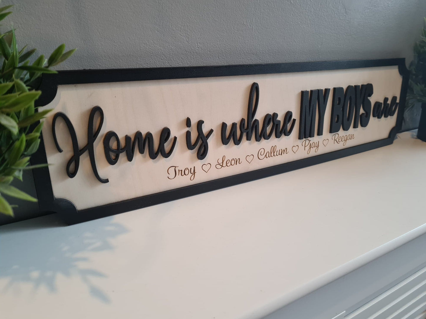 Home is where my boys are | Street sign 3D look | personalised wall mount | new style