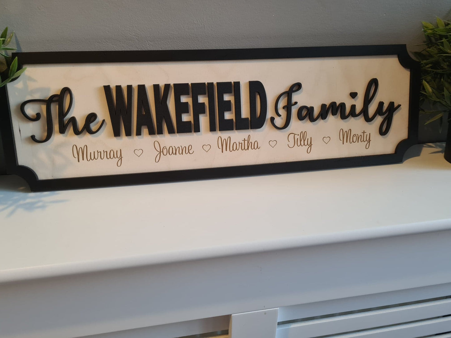 The Surname Family with names | Street sign 3D look | personalised wall mount | new style