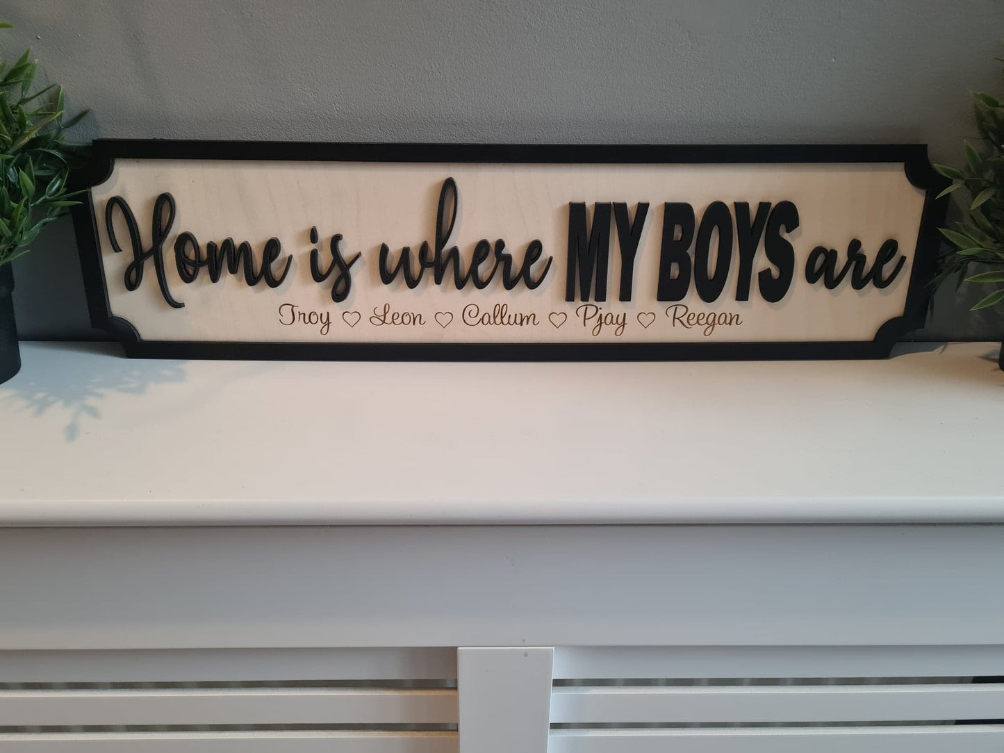 Home is where my boys are | Street sign 3D look | personalised wall mount | new style