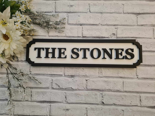 Street sign 3D look, The Surname's, personalised wall mount MDF