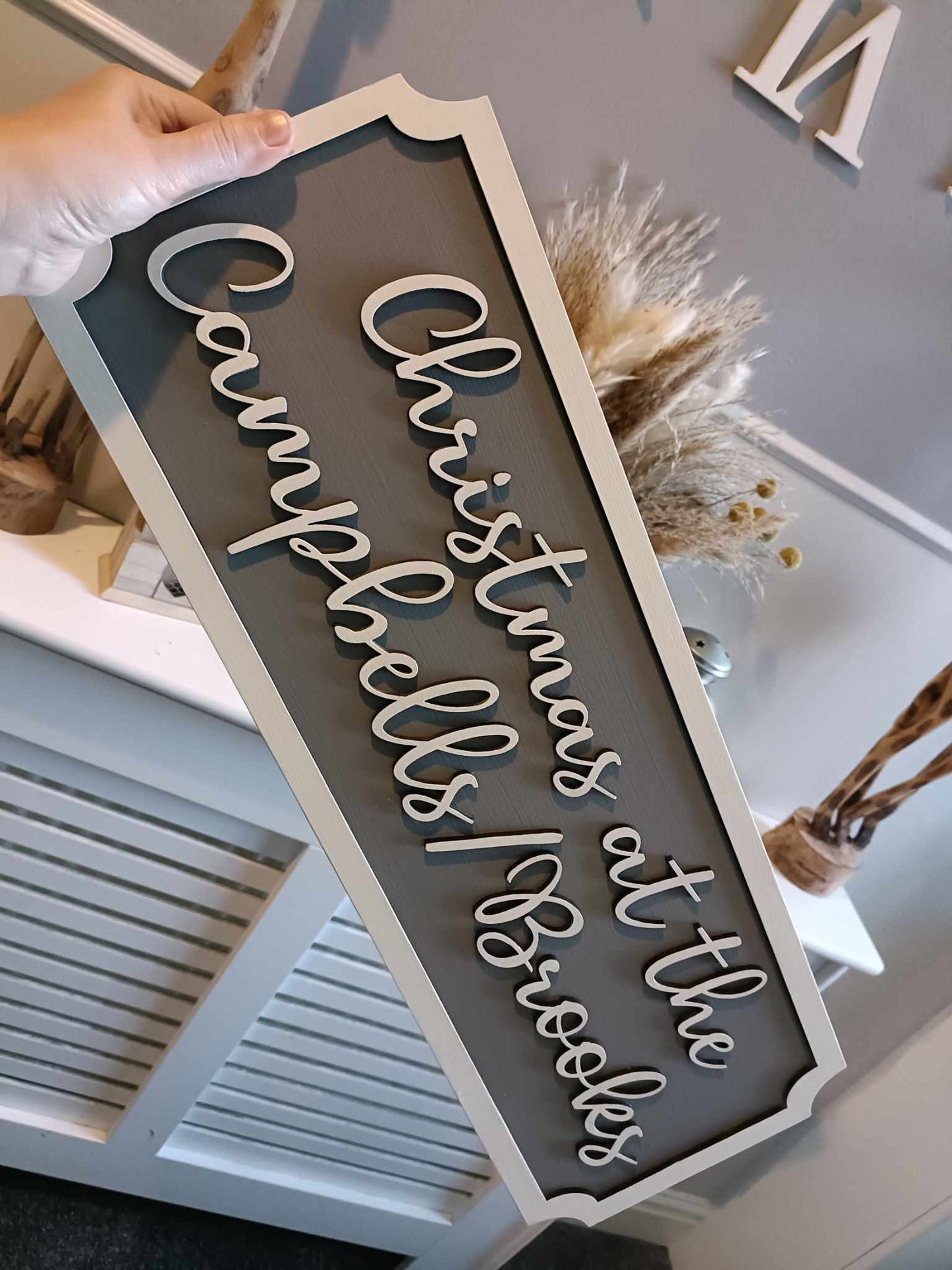 Christmas at the Surname's | Street sign 3D look | personalised wall mount | MDF | wall decor | gift | present | home decor | Christmas gift