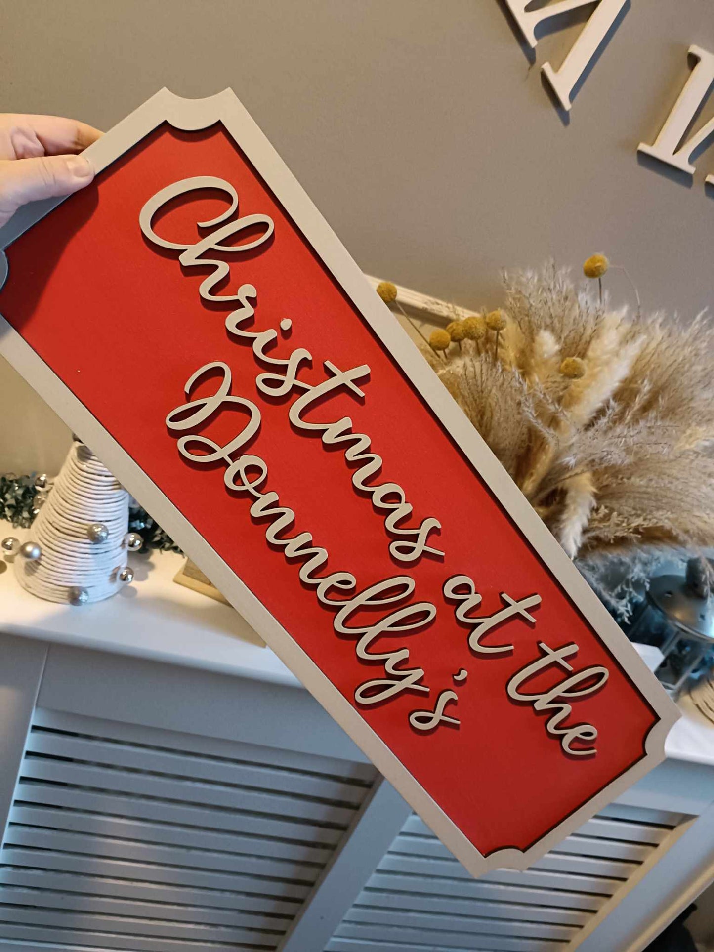 Christmas at the Surname's | Street sign 3D look | personalised wall mount | MDF | wall decor | gift | present | home decor | Christmas gift