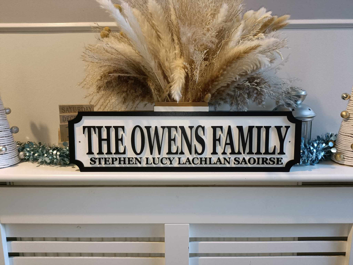 Street sign 3D look, The Surname Family, personalised wall mount MDF