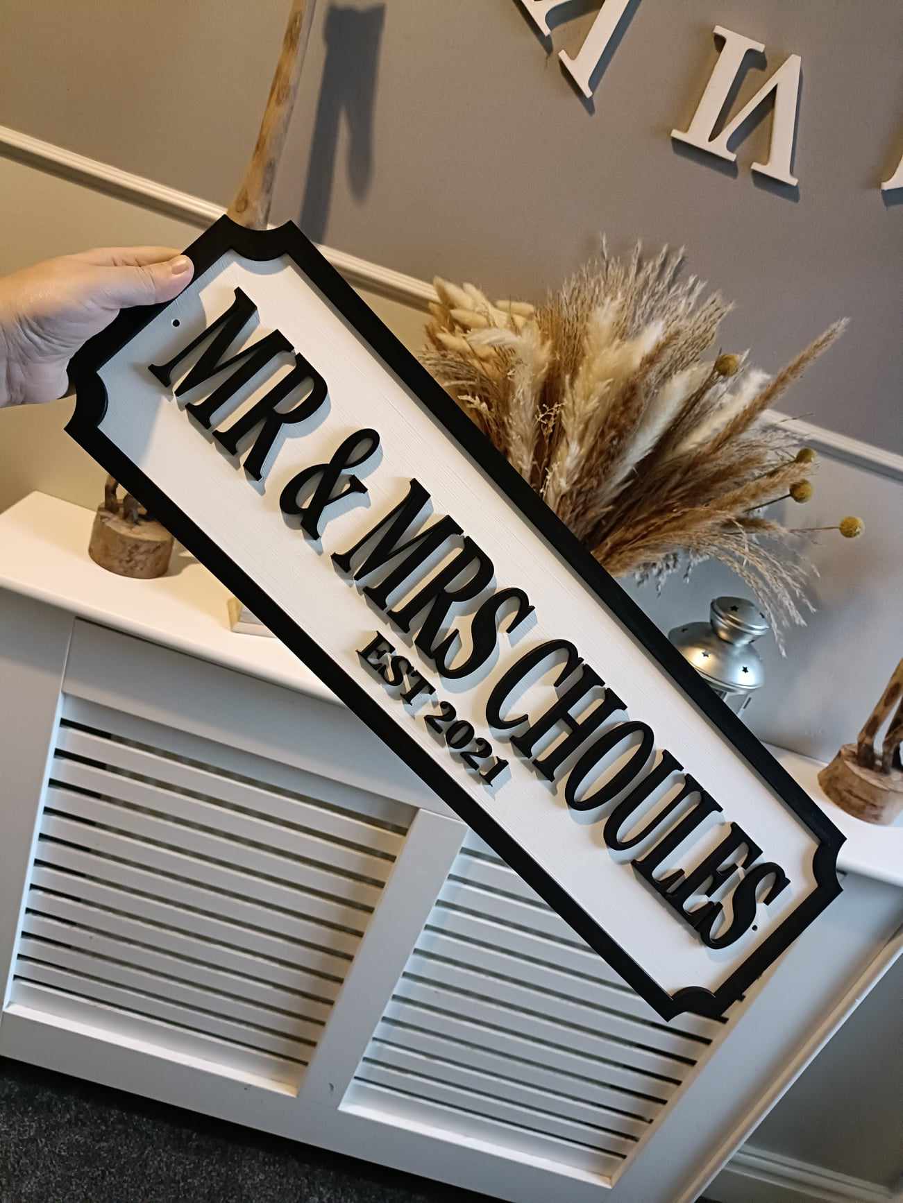 Street sign 3D look, Mr & Mrs | Mr & Mr | Mrs & Mrs Surname with Est date, personalised wall mount, MDF