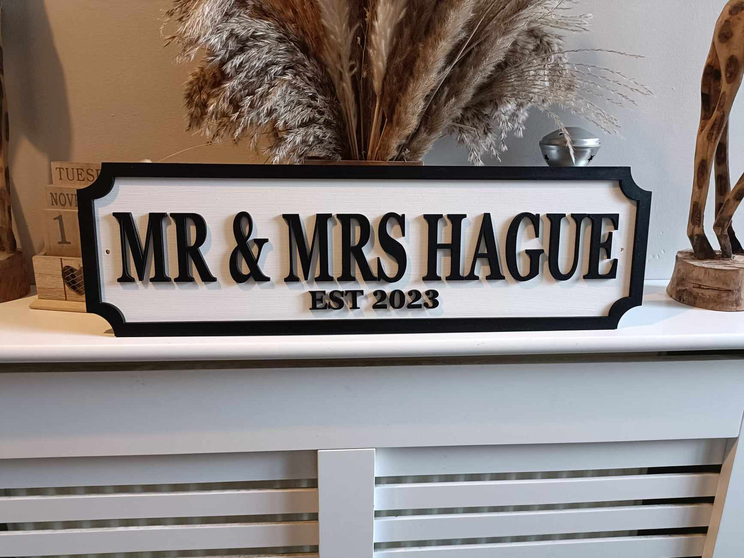 Street sign 3D look, Mr & Mrs | Mr & Mr | Mrs & Mrs Surname with Est date, personalised wall mount, MDF