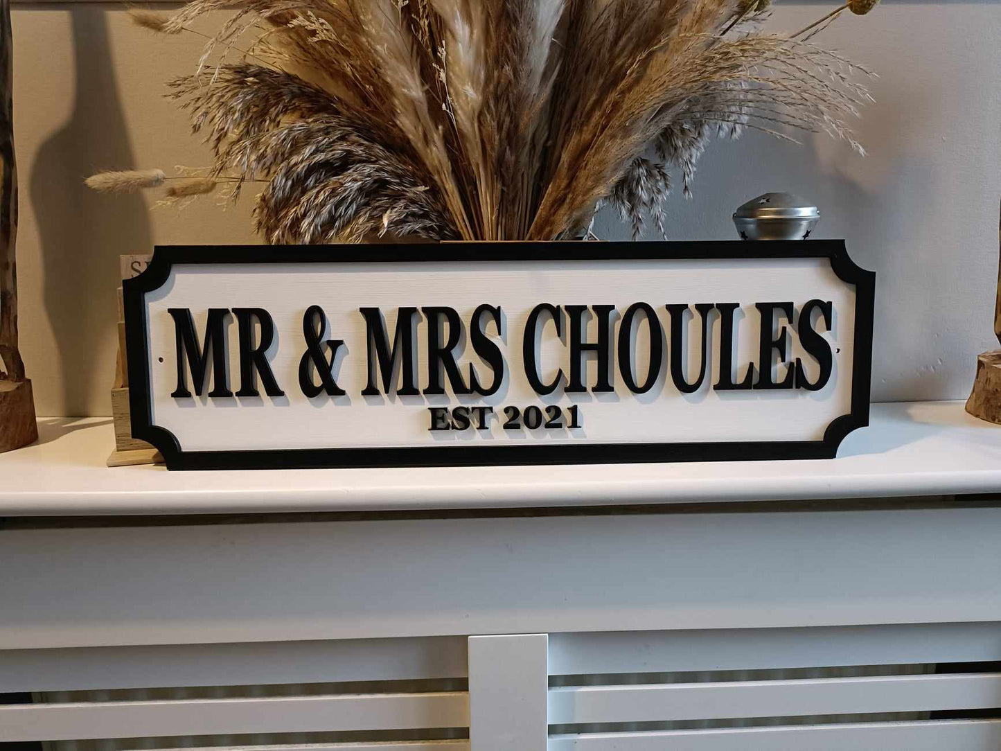 Street sign 3D look, Mr & Mrs | Mr & Mr | Mrs & Mrs Surname with Est date, personalised wall mount, MDF