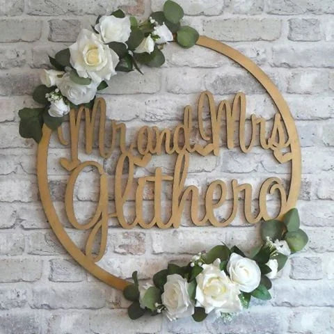 Wooden MDF Personalised Wedding Hoop 3mm and 6mm, 4 sizes