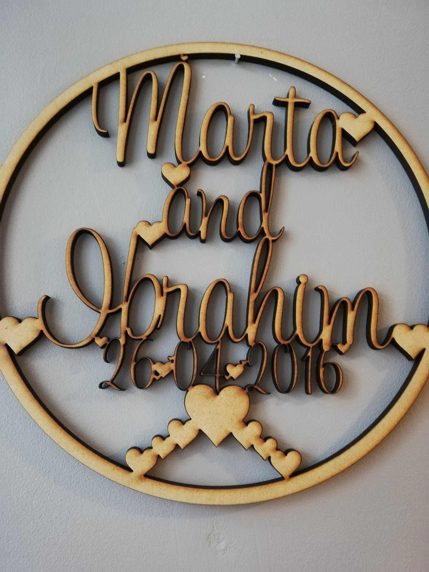 Wooden MDF Personalised Wedding Hoop 3mm and 6mm, 4 sizes