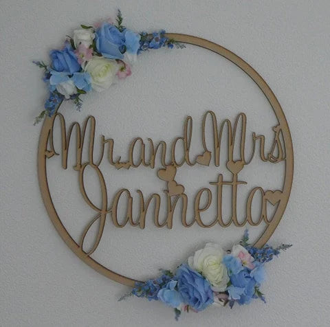 Wooden MDF Personalised Wedding Hoop 3mm and 6mm, 4 sizes