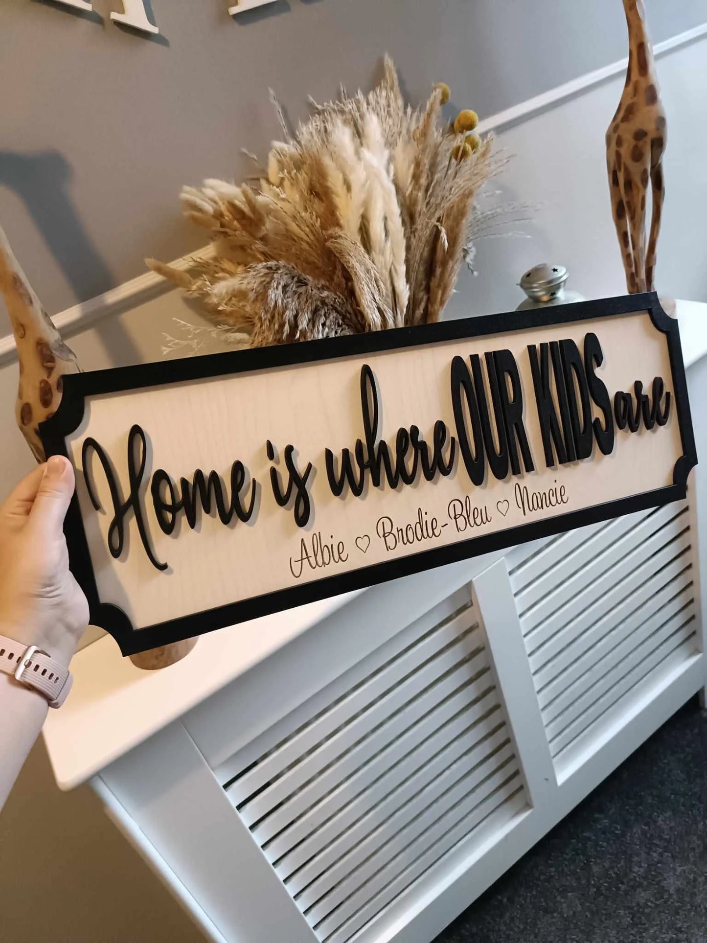 Home is where my kids are | Street sign 3D look | personalised wall mount | new style