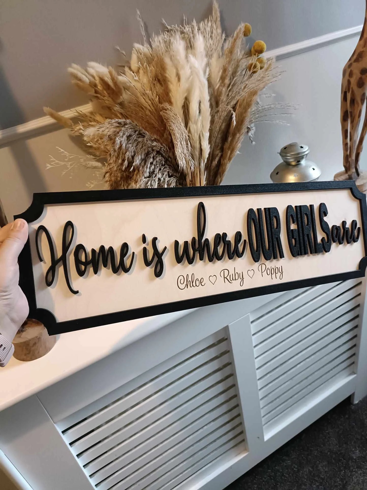 Home is where my girls are | Street sign 3D look | personalised wall mount | new style | decor