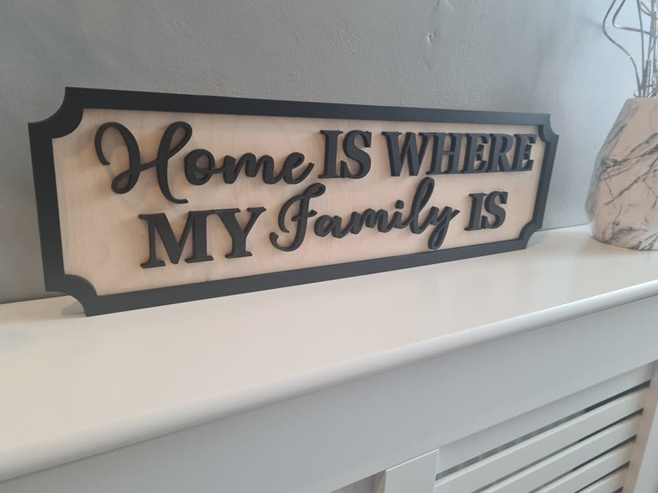 Home is where my family are | Street sign 3D look | personalised wall mount | new style | decor