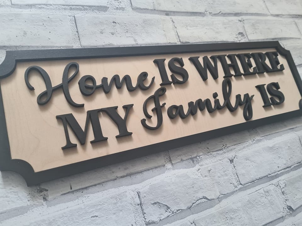 Home is where my family are | Street sign 3D look | personalised wall mount | new style | decor