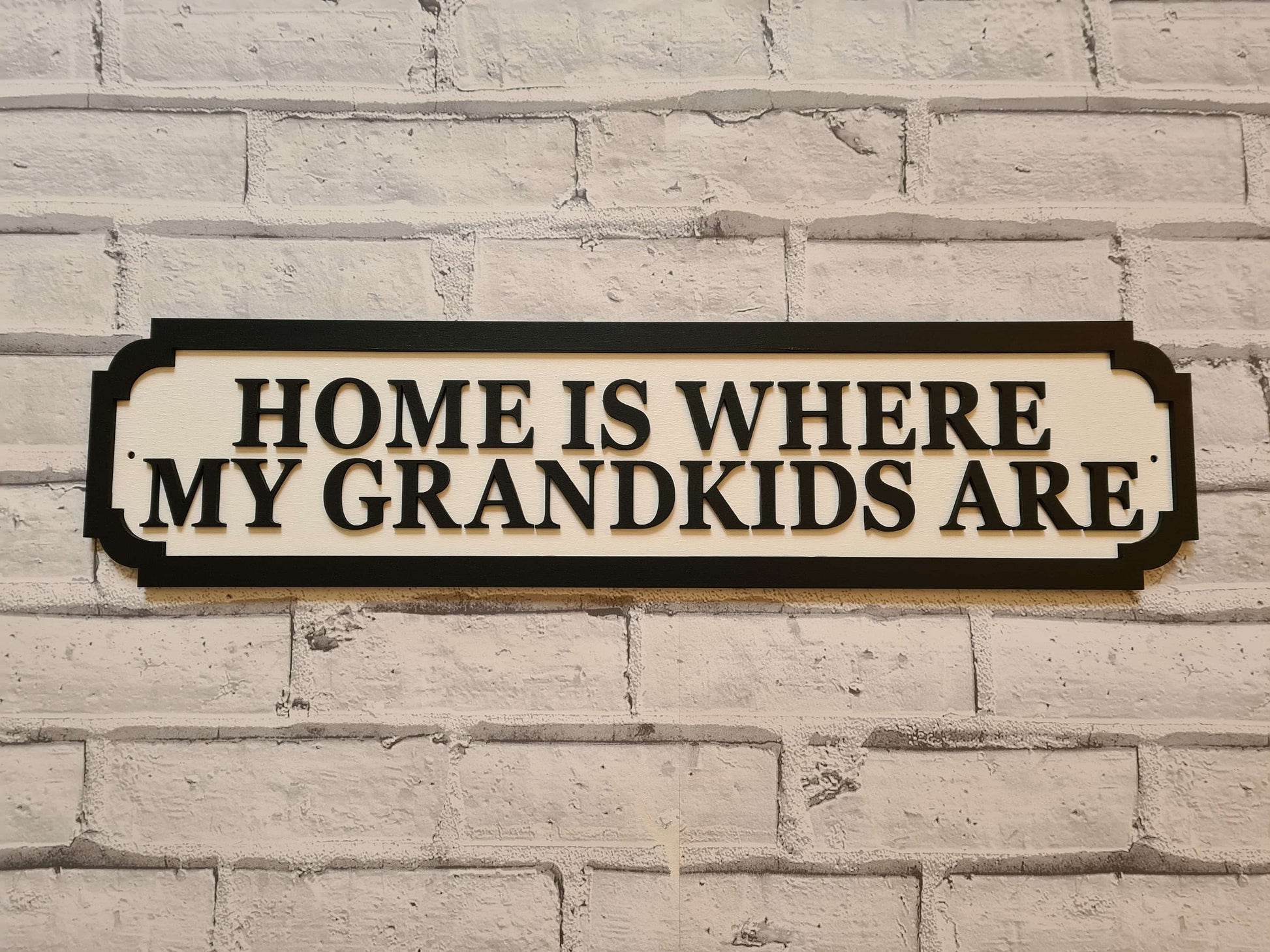 Street sign 3D look, Home is where my grandkids are, personalised wall, MDF