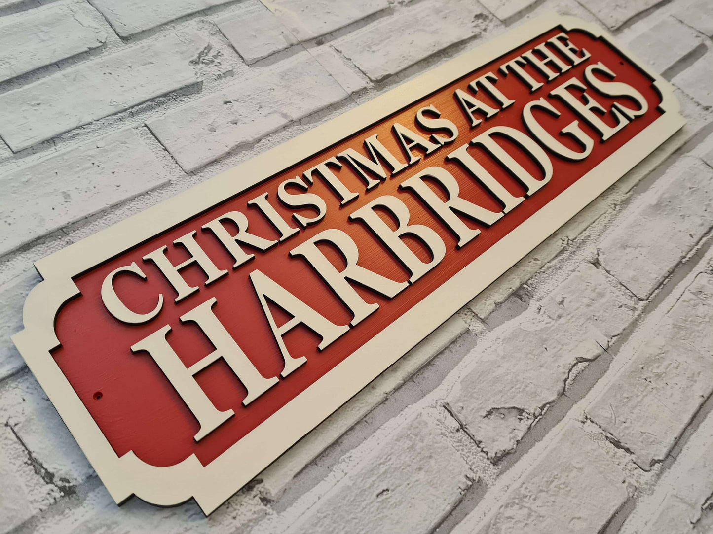 Christmas at the Surname's | Street sign 3D look | personalised wall mount | MDF | wall decor | gift | present | home decor | Christmas gift