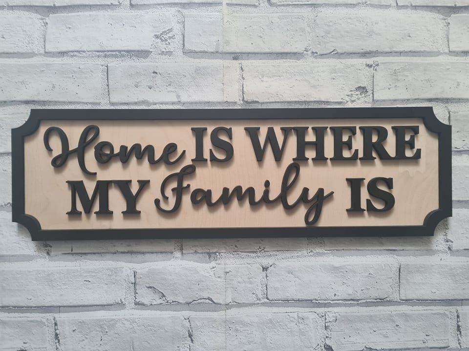 Home is where my family are | Street sign 3D look | personalised wall mount | new style | decor