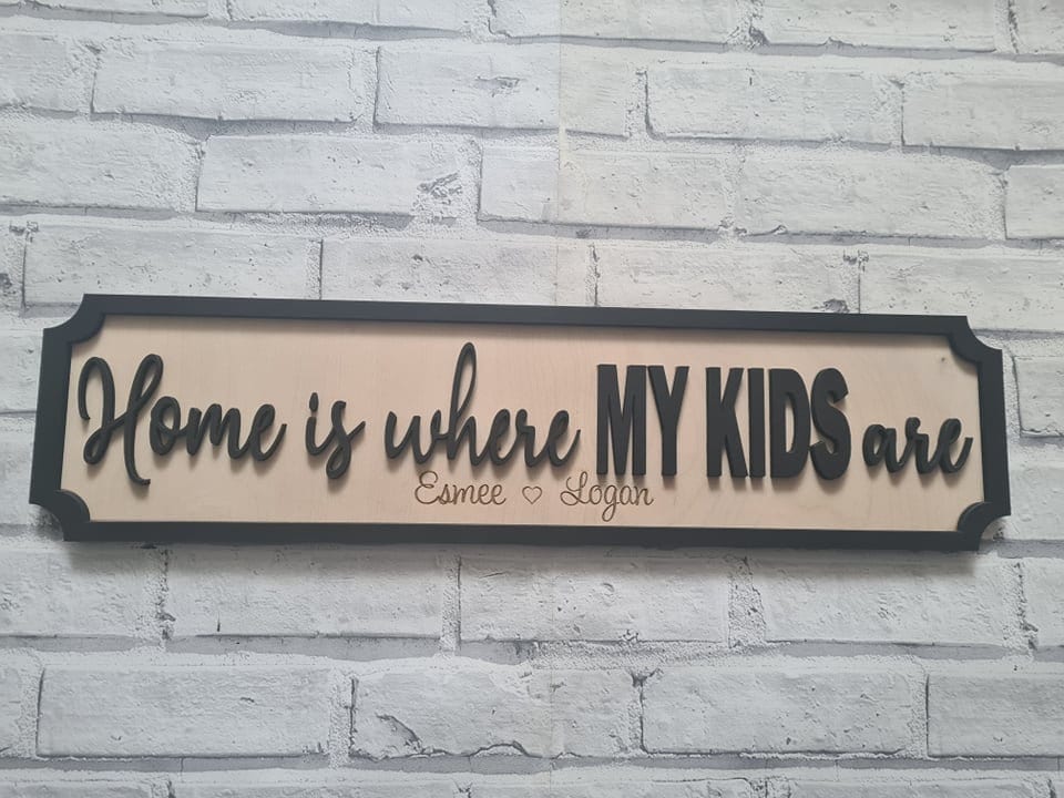 Freestanding Home is where my kids are | Street sign 3D look | personalised freestanding | new style | decor | gift | home decor | rustic