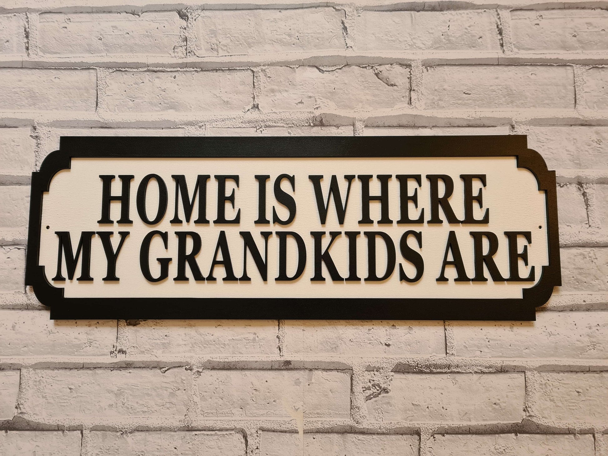 Street sign 3D look, Home is where my grandkids are, personalised wall, MDF