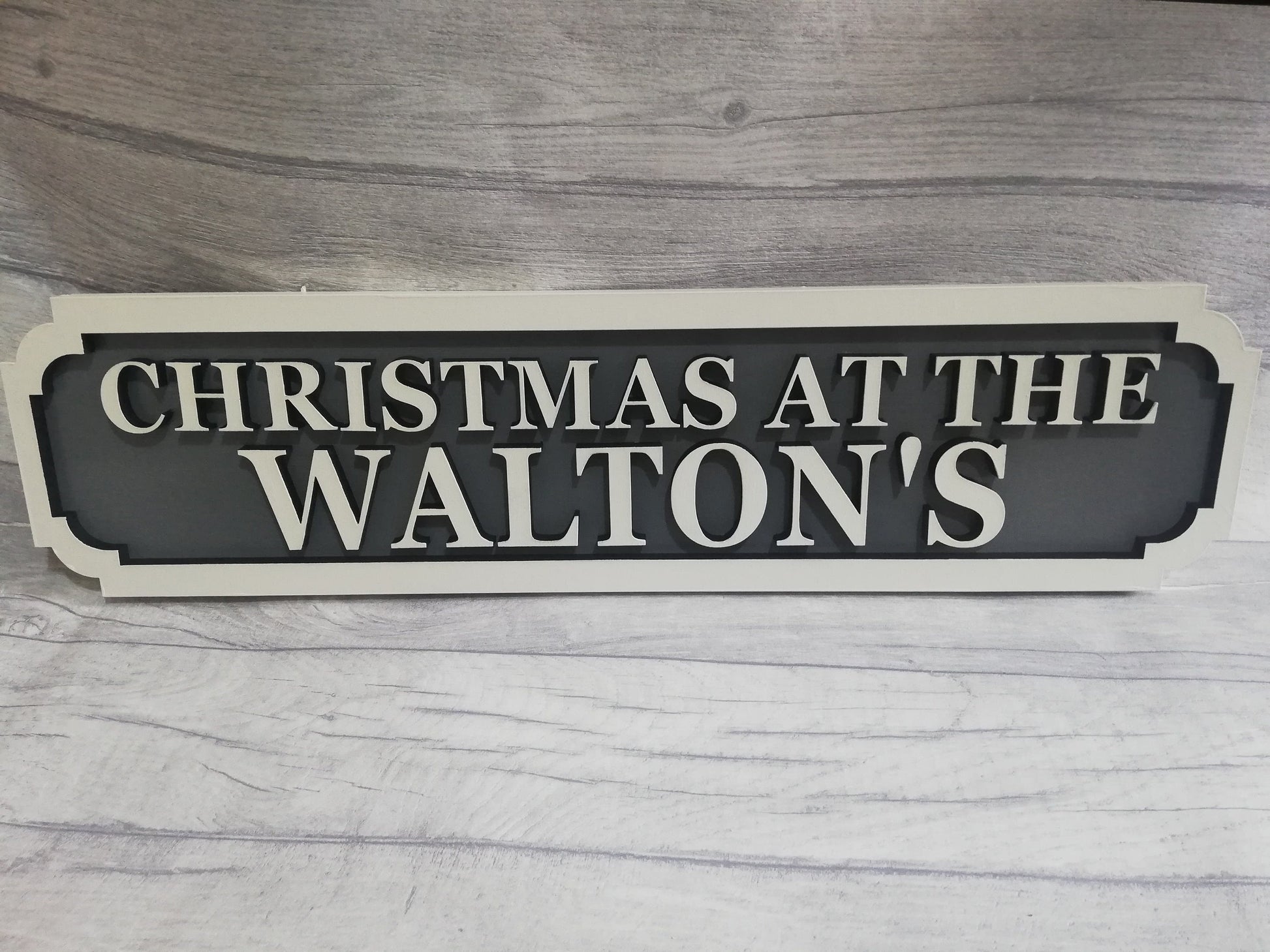 Wall mount Christmas at the Surname's | Street sign 3D look | personalised | wall decor | present | home decor | Christmas gift