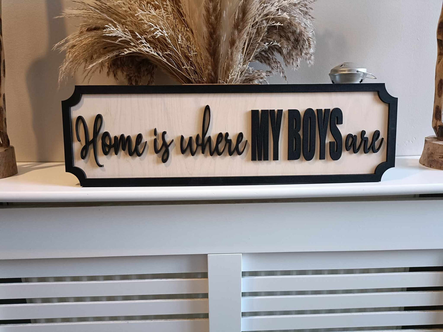 Freestanding Home is where my boys are | Street sign 3D look | personalised freestanding | new style | decor | gift | home decor | rustic