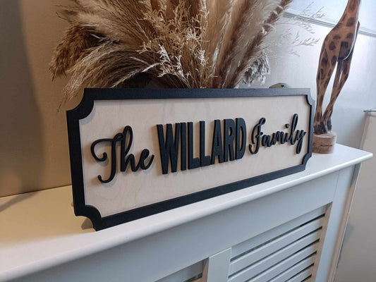 70cm long! The Surname Family with Est date | Street sign 3D look | personalised wall mount | new style