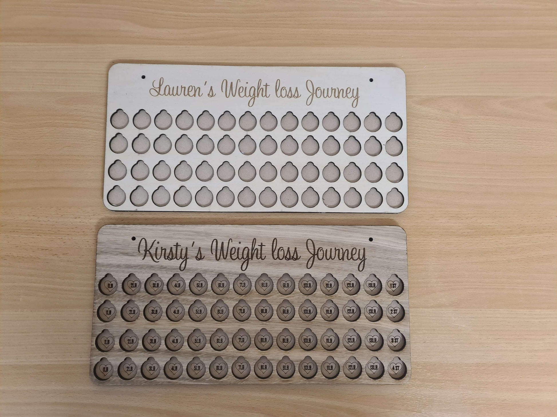 Weight loss chart | Pounds for Lbs | personalised gift | 1-8 stone chart | oak veneer | New Years resolution | wall mount | slimming | diet