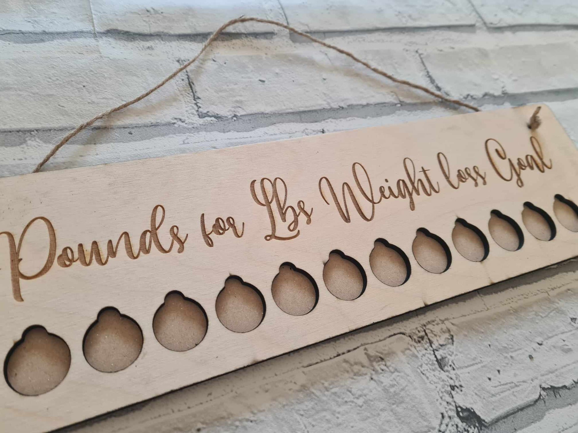 1 stone Weight loss chart | Pounds for Lbs | personalised gift | oak veneer | Birch Plywood | wall mount | slimming | diet | gift