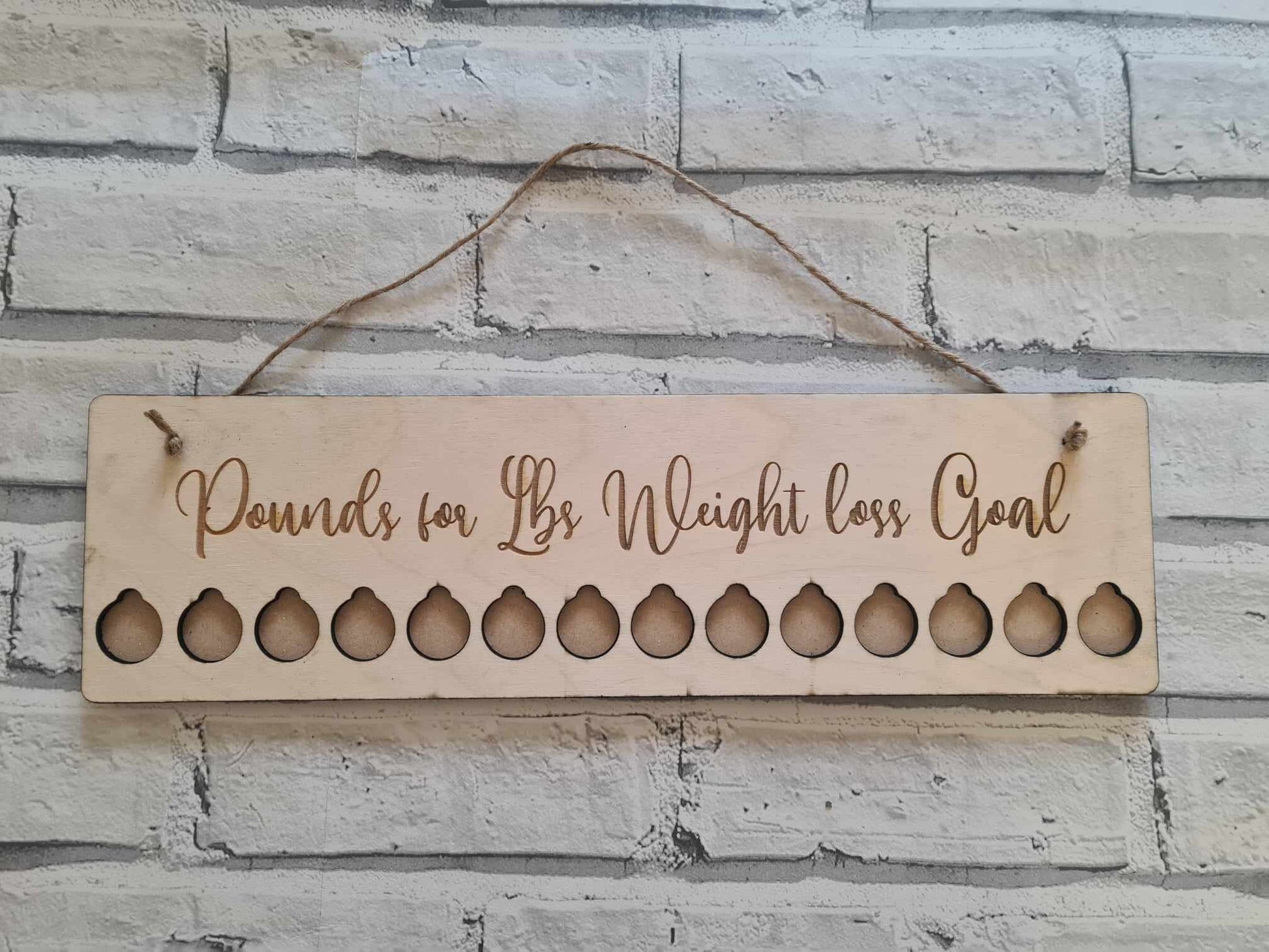 1 stone Weight loss chart | Pounds for Lbs | personalised gift | oak veneer | Birch Plywood | wall mount | slimming | diet | gift