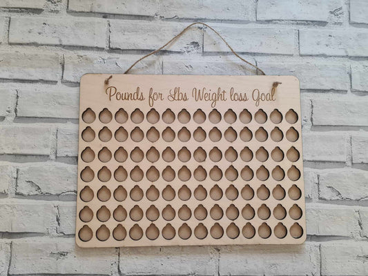 7 stone Weight loss chart | Pounds for Lbs | personalised gift | oak veneer | Birch Plywood | wall mount | slimming | diet | gift