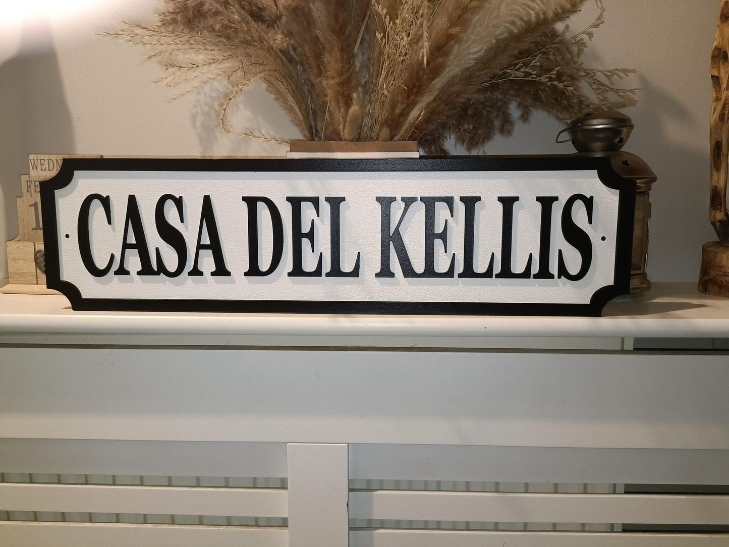 70cm long-Casa del Surname |Street sign 3D look |personalised wall mount | MDF | Home decor | Gift | Birthday | Wedding | Christmas | Family